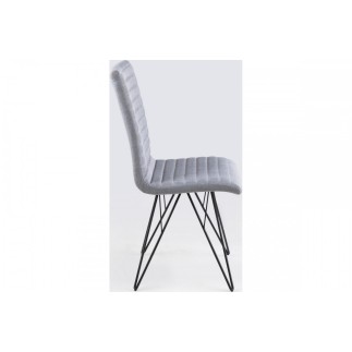 Lot de 2 chaises design tissu gris, BLING, Gris clair