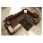 Canapé d'angle en cuir italien 8 places BENTLEY, chocolat et blanc, angle droit Canapé d'angle en cuir italien 8 places BENTLEY, chocolat et blanc, angle droit