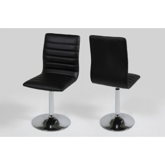 Lot de 2 chaises PIKETI en simili cuir, noir