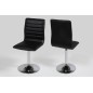 Lot de 2 chaises PIKETI en simili cuir, noir