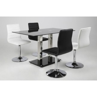 Lot de 2 chaises PIKETI en simili cuir, noir