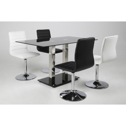 Lot de 2 chaises PIKETI en simili cuir, noir