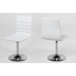 Lot de 2 chaises PIKETI en simili cuir, blanc