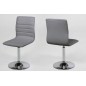 Lot de 2 chaises PIKETI en simili cuir, gris Lot de 2 chaises PIKETI en simili cuir, gris
