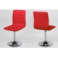 Lot de 2 chaises PIKETI en simili cuir, rouge