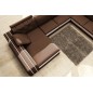 Canapé d'angle en cuir italien 8 places BENTLEY, chocolat et blanc, angle droit Canapé d'angle en cuir italien 8 places BENTLEY, chocolat et blanc, angle droit