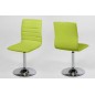 Lot de 2 chaises PIKETI en simili cuir, vert Lot de 2 chaises PIKETI en simili cuir, vert