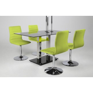 Lot de 2 chaises PIKETI en simili cuir, vert