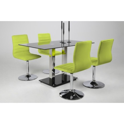 Lot de 2 chaises PIKETI en simili cuir, vert