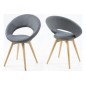Lot de 2 chaises PLAISANCE en tissu, gris Lot de 2 chaises PLAISANCE en tissu, gris