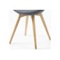 Lot de 2 chaises PLAISANCE en tissu, gris Lot de 2 chaises PLAISANCE en tissu, gris