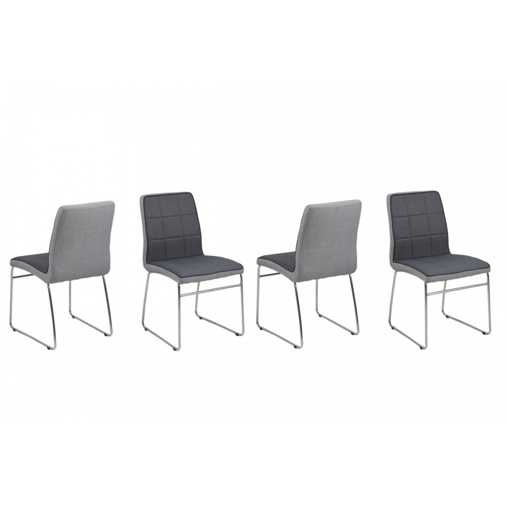 Lot de 4 chaises COSTI, avant gris foncé et arrière gris clair Lot de 4 chaises COSTI, avant gris foncé et arrière gris clair