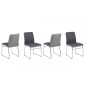 Lot de 4 chaises COSTI, avant gris foncé et arrière gris clair Lot de 4 chaises COSTI, avant gris foncé et arrière gris clair