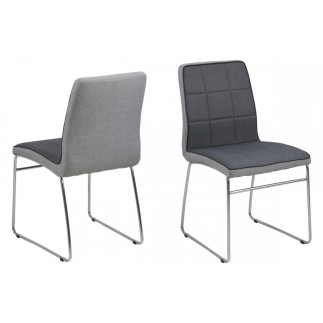 Lot de 4 chaises COSTI, avant gris foncé et arrière gris clair