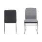 Lot de 4 chaises COSTI, avant gris clair et arrière gris foncé