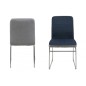 Lot de 4 chaises COSTI, avant bleu foncé et arrière gris clair