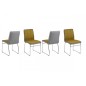 Lot de 4 chaises COSTI, avant curry et arrière gris clair Lot de 4 chaises COSTI, avant curry et arrière gris clair