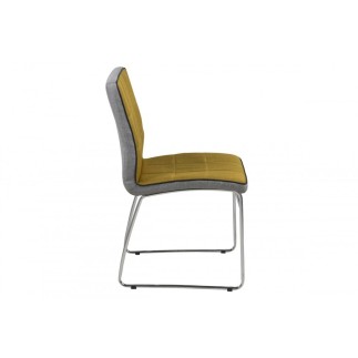 Lot de 4 chaises COSTI, avant curry et arrière gris clair