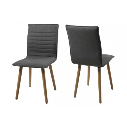 Lot de 2 chaises design tissu gris clair, KENZI