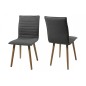 Lot de 2 chaises design tissu gris clair, KENZI Lot de 2 chaises design tissu gris clair, KENZI