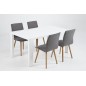 Lot de 2 chaises design tissu gris clair, KENZI Lot de 2 chaises design tissu gris clair, KENZI