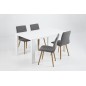 Lot de 2 chaises design tissu gris clair, KENZI Lot de 2 chaises design tissu gris clair, KENZI