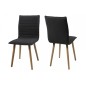 Lot de 2 chaises design tissu gris foncé, KENZI Lot de 2 chaises design tissu gris foncé, KENZI