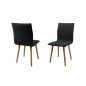 Lot de 2 chaises design tissu gris foncé, KENZI Lot de 2 chaises design tissu gris foncé, KENZI