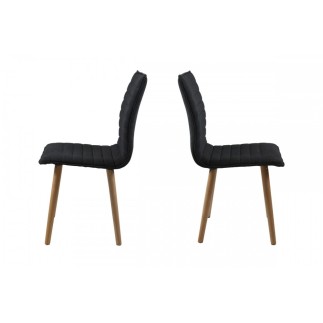 Lot de 2 chaises design tissu gris foncé, KENZI