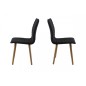 Lot de 2 chaises design tissu gris foncé, KENZI Lot de 2 chaises design tissu gris foncé, KENZI