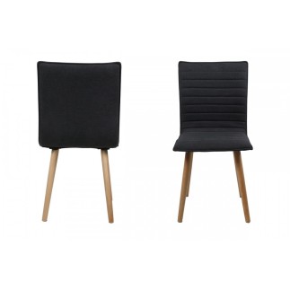Lot de 2 chaises design tissu gris foncé, KENZI