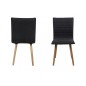 Lot de 2 chaises design tissu gris foncé, KENZI Lot de 2 chaises design tissu gris foncé, KENZI