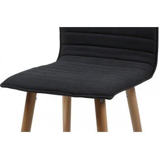 Lot de 2 chaises design tissu gris foncé, KENZI