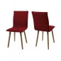 Lot de 2 chaises design tissu rouge, KENZI Lot de 2 chaises design tissu rouge, KENZI