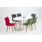 Lot de 2 chaises design tissu rouge, KENZI Lot de 2 chaises design tissu rouge, KENZI