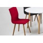 Lot de 2 chaises design tissu rouge, KENZI Lot de 2 chaises design tissu rouge, KENZI
