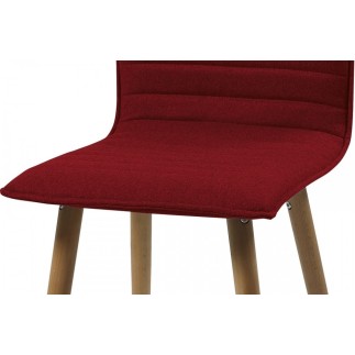 Lot de 2 chaises design tissu rouge, KENZI