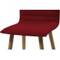 Lot de 2 chaises design tissu rouge, KENZI Lot de 2 chaises design tissu rouge, KENZI