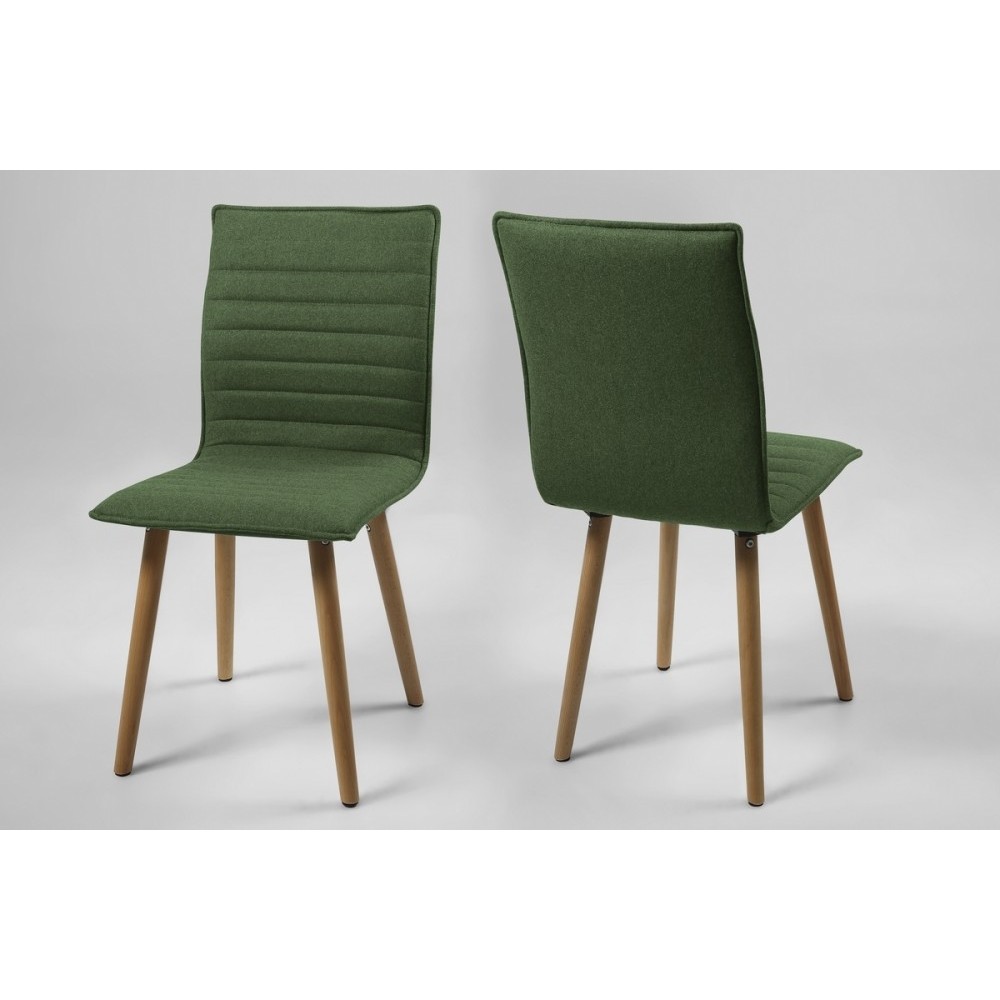 Lot de 2 chaises design tissu vert, KENZI