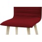 Lot de 2 chaises design tissu rouge pieds blancs, KENZA Lot de 2 chaises design tissu rouge pieds blancs, KENZA