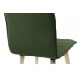 Lot de 2 chaises design tissu vert pieds blancs, KENZA Lot de 2 chaises design tissu vert pieds blancs, KENZA
