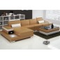 Canapé d'angle en cuir italien 5 places ENZO, beige et blanc, angle gauche Canapé d'angle en cuir italien 5 places ENZO, beige et blanc, angle gauche