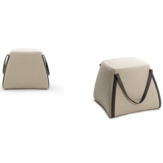 Un pouf carré en cuir STEIN, Personnalisé