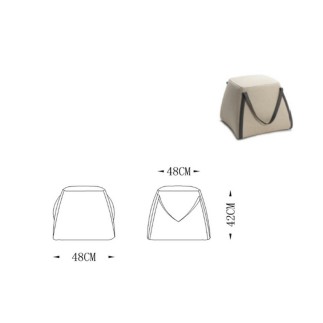 Un pouf carré en cuir STEIN