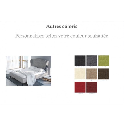 lit en tissu de qualité CURTEN, personnalisé, 160x200