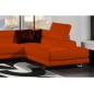 Canapé d'angle en 100% tout cuir italien 5/6 places HELSINKI II, orange, angle droit
