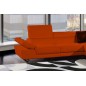 Canapé d'angle en 100% tout cuir italien 5/6 places HELSINKI II, orange, angle droit