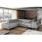 Canapé d'angle convertible TURIN en simili cuir de qualité, gris clair, 5/6 places, angle gauche Canapé d'angle convertible TURIN en simili cuir de qualité, gris clair, 5/6 places, angle gauche