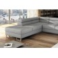Canapé d'angle convertible TURIN en simili cuir de qualité, gris clair, 5/6 places, angle gauche Canapé d'angle convertible TURIN en simili cuir de qualité, gris clair, 5/6 places, angle gauche