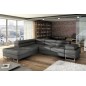 Canapé d'angle convertible TURIN en simili cuir de qualité, gris foncé, 5/6 places, angle gauche Canapé d'angle convertible TURIN en simili cuir de qualité, gris foncé, 5/6 places, angle gauche
